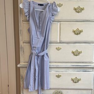 Gibson Light Blue Ruffle Midi Dress